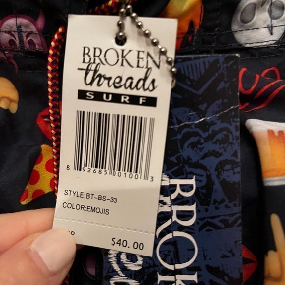 Swim Trunks -Bathing‎ Suit /Emojis / Broken Threads Surf / Medium /New with Tags - Picture 6 of 16
